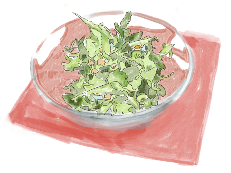 Chick pea and cucumber salad with tortilla: vegetarian or&nbsp;vegan