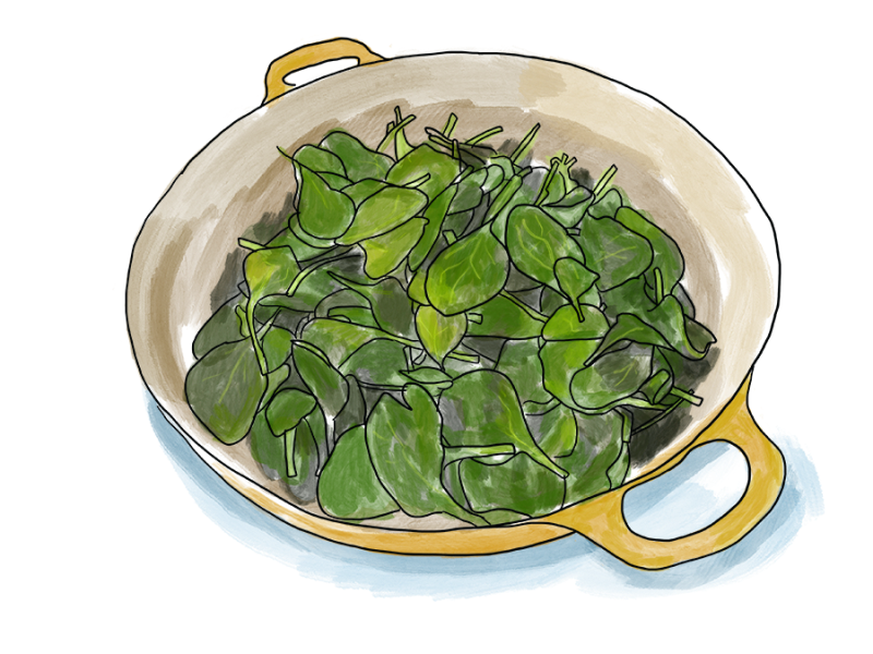 Spinach goma-ae: vegan