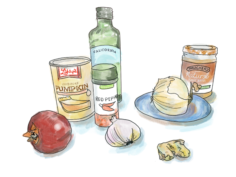 Peanut/pumpkin soup: vegan